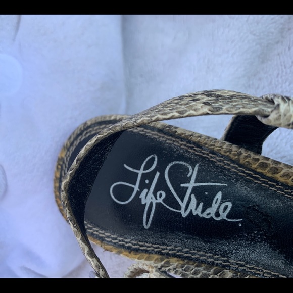 LifeStride Snakeskin Sandals - Picture 2 of 7